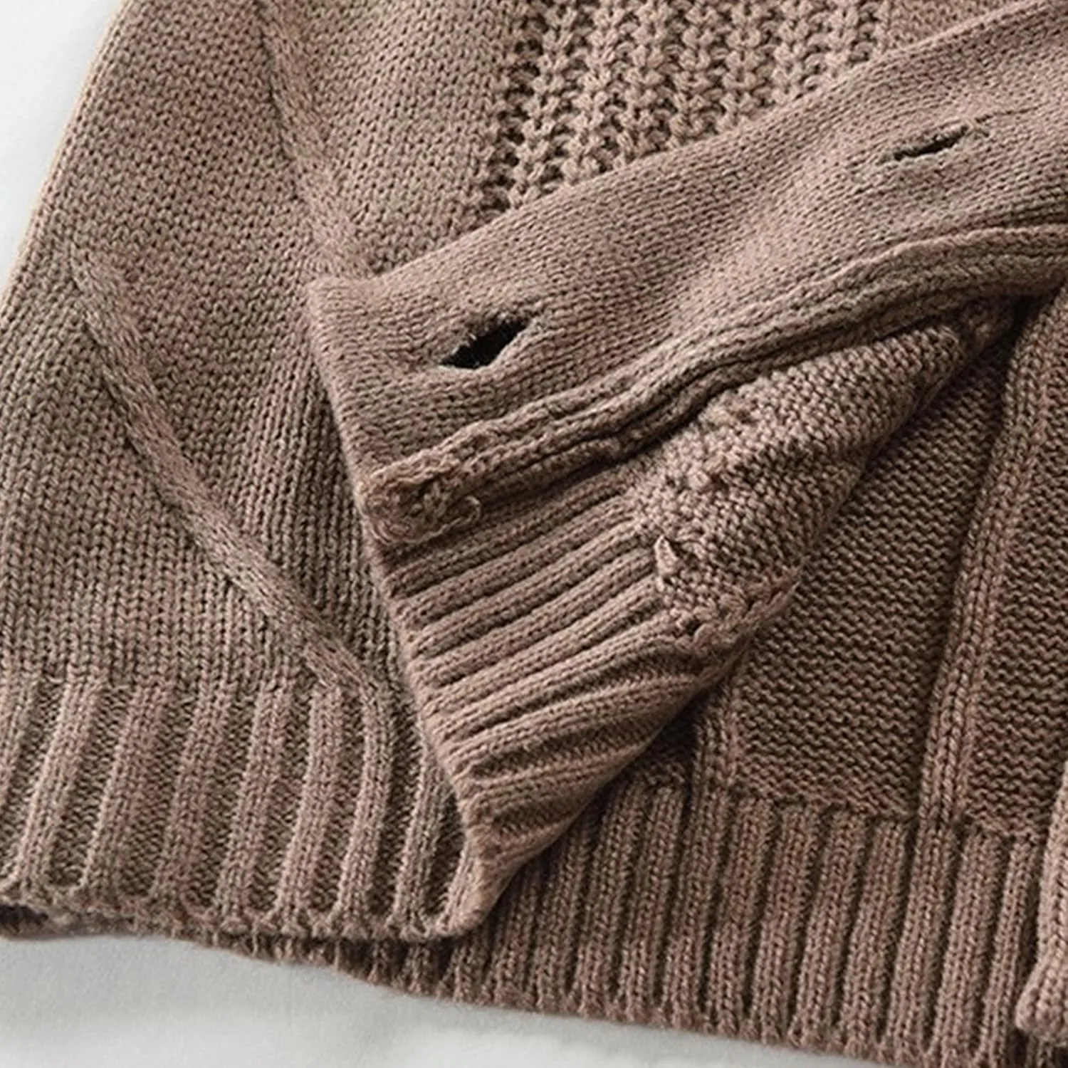 Мужской кардиган с воротником шаль, slim fit, кабельная вязка, длинный рукав, wool blend — фото 2