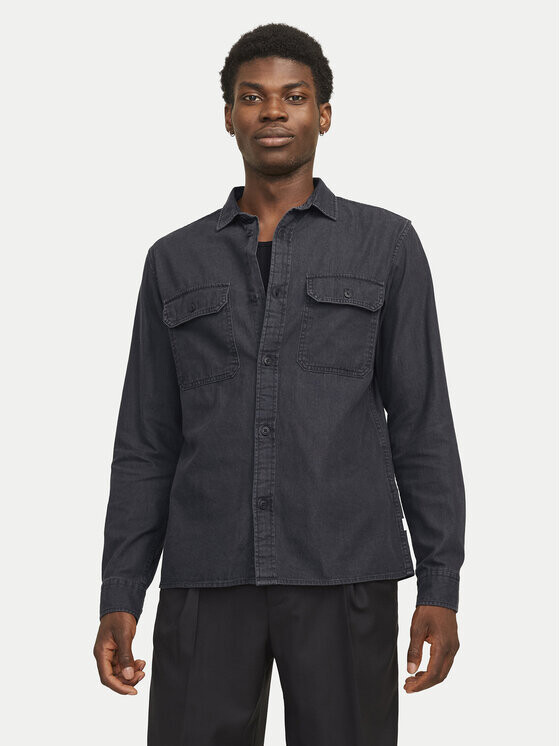 

Джинсовая рубашка комфортного кроя Jack&Jones, черный