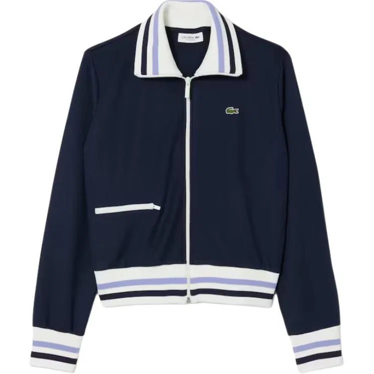 Жакет Lacoste Zip Striped Sweater темно-коричневый — фото 4