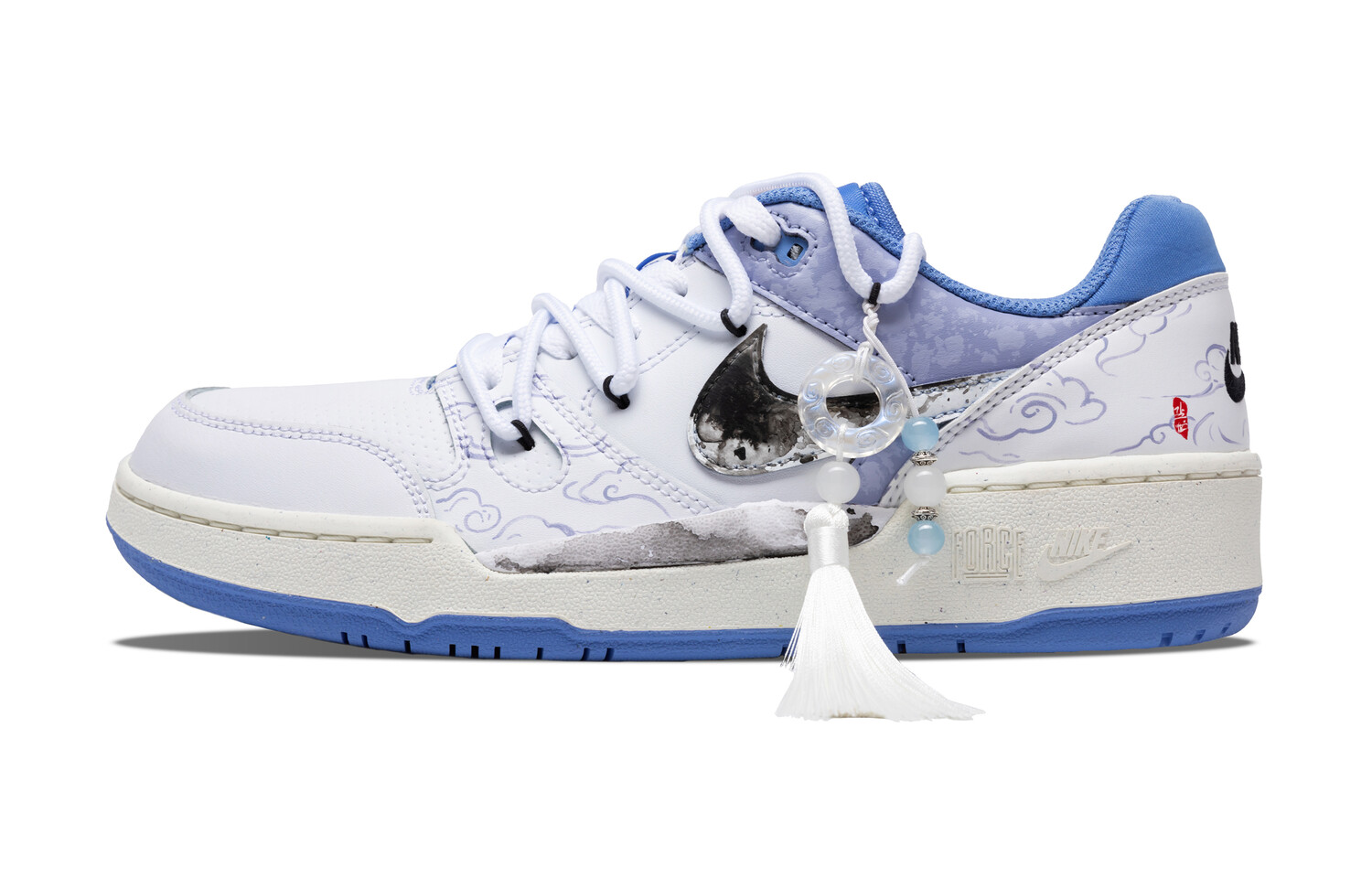 

Кроссовки Nike Full Force Skateboarding Shoes Men Low-top White/blue, синий/белый