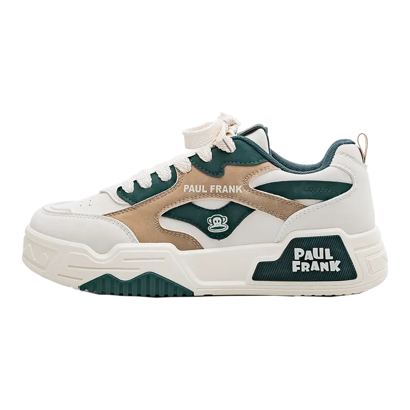 

PAUL FRANK Дышащие мужские скейтерские кеды низкие бело-зеленые, цвет White Green
