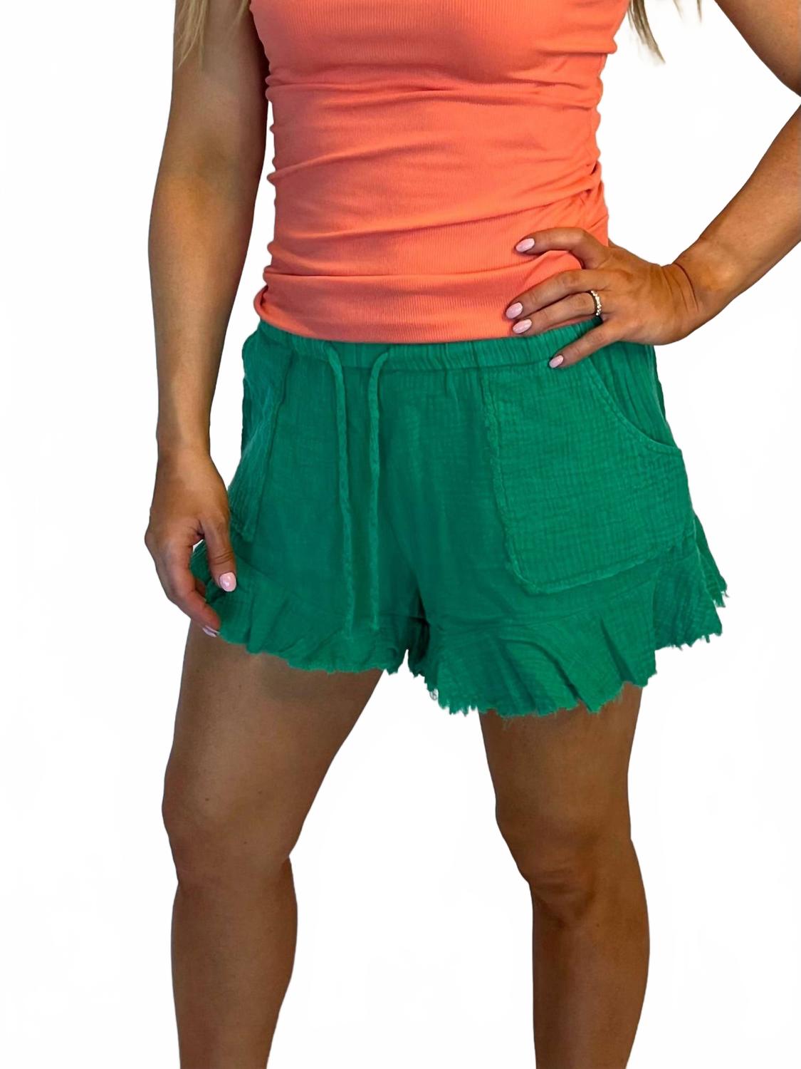 

Шорты с рваным краем из марли Kelly Green Main Strip