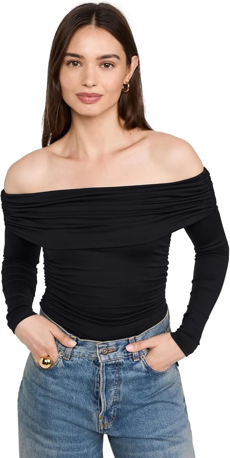 

Susana Monaco Женский топ с открытыми плечами и сборками