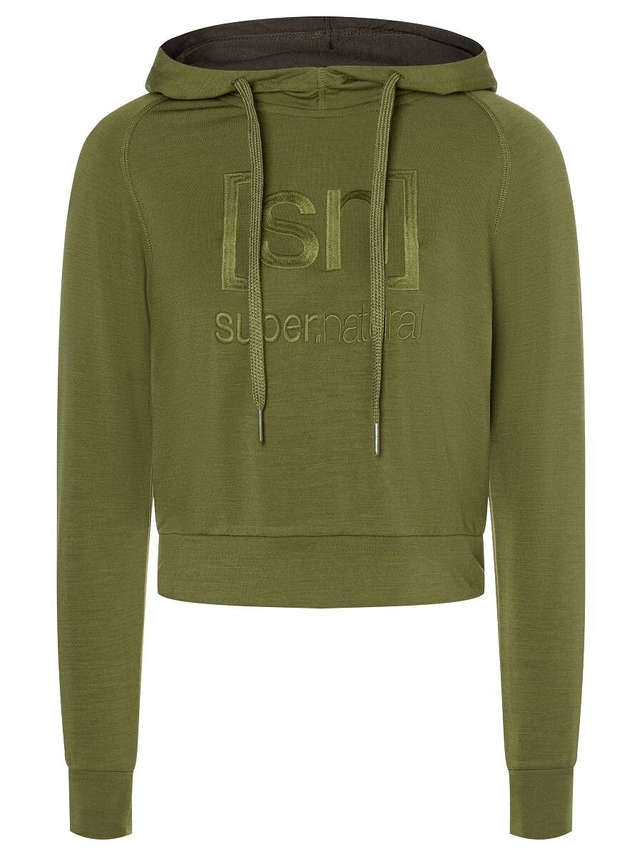

Толстовка super.natural Merino Hoodie, цвет olivgrün