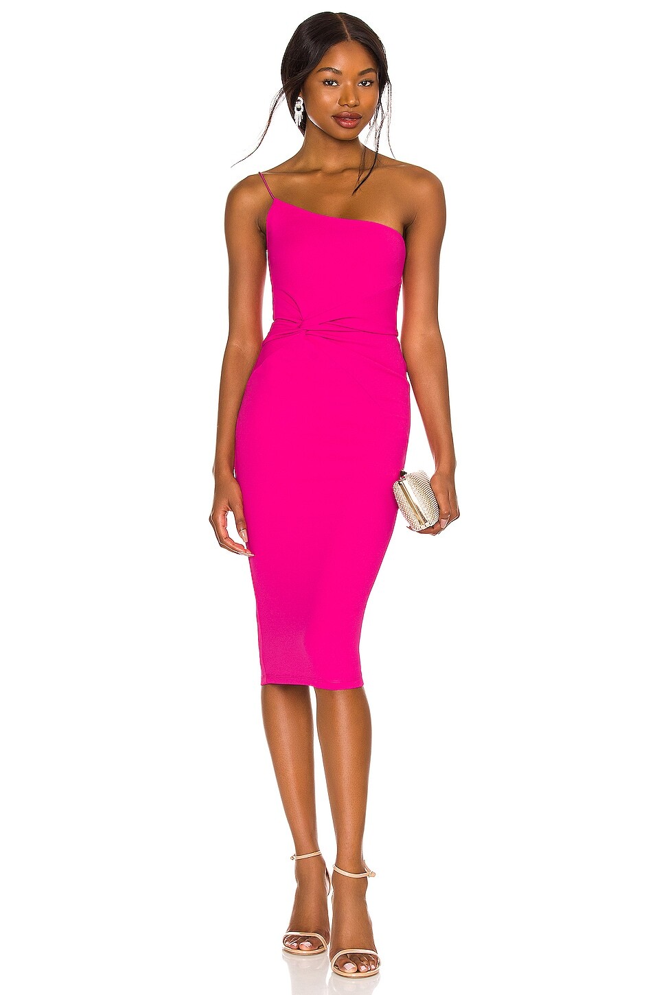 

Платье миди Nookie Lust One Shoulder, цвет Neon Pink