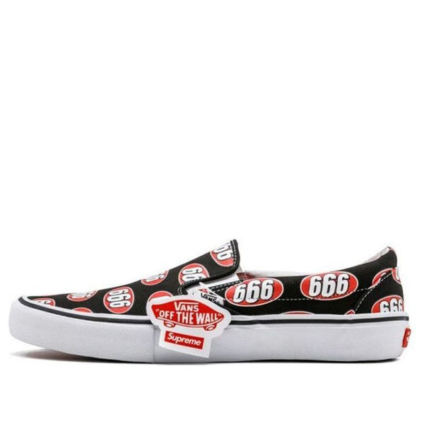 

Кроссовки supreme x slip-on 'black 666' Vans, черный