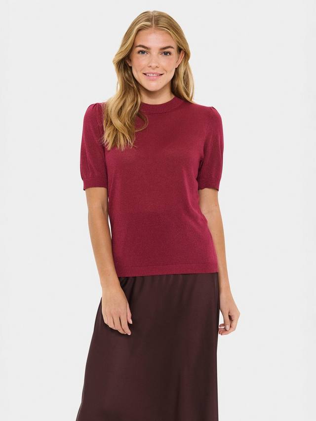 

Топ с короткими рукавами из металлизированного трикотажа Pau Saint Tropez, Mid Pink