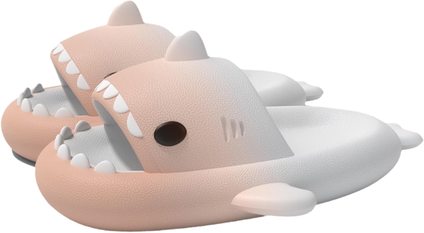 

Шлепанцы Gradient Shark, шлепанцы-акулы для женщин и мужчин, Шлепацы для взрослых с толстой подошвой, для пляжа Generic, белый/розовый