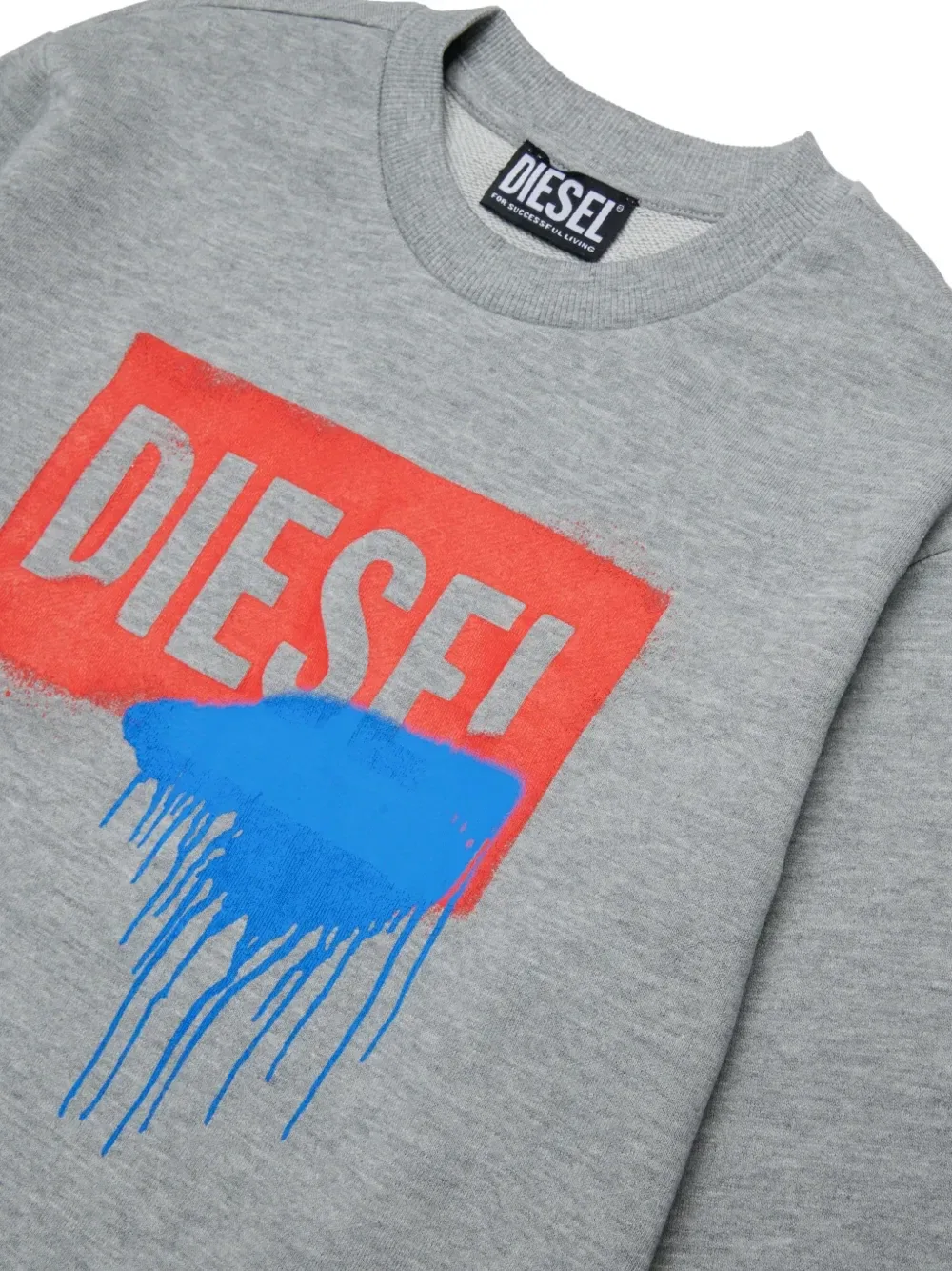 Толстовка с принтом Diesel Kids, серый — фото 3