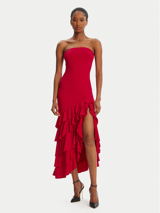 

Коктейльное платье slim fit Agastina Strapless 60029DB Bardot, красный