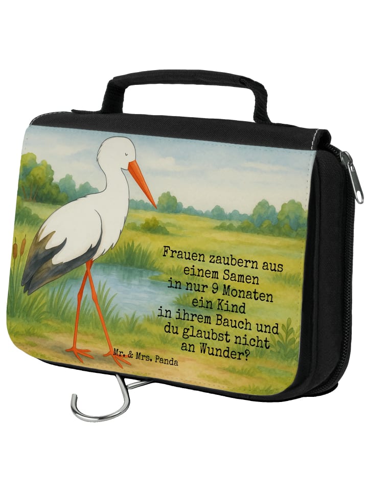 

Mr. & Mrs. Panda Пляжная сумка с изображением аиста и надписью белого цвета