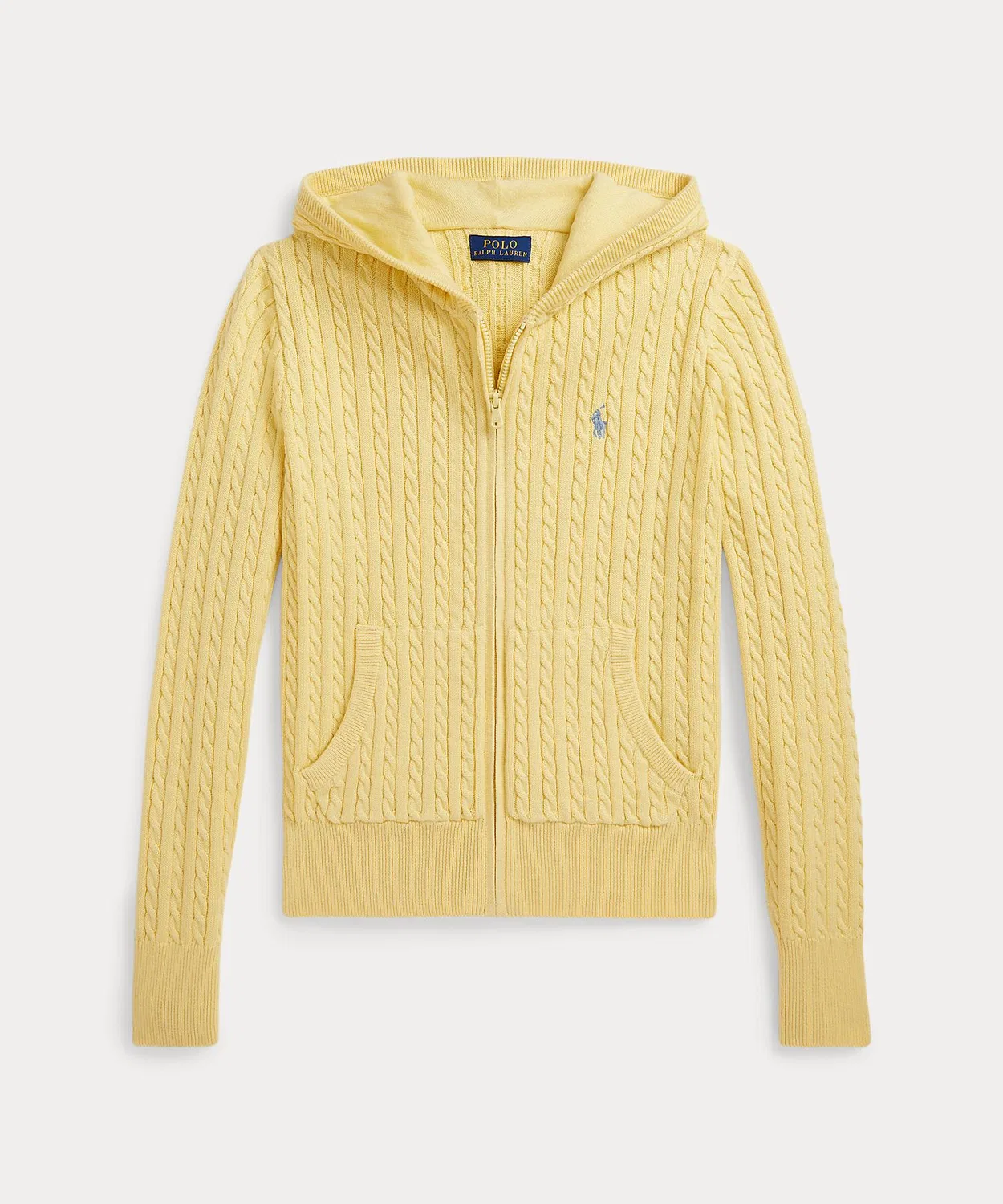 Флисовая кофта с капюшоном Ralph Lauren хлопковая жёлтая