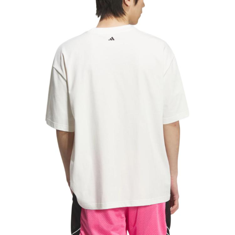 Футболка мужская basketball ss25 slogan t shirt Adidas, ярко-белый — фото 3