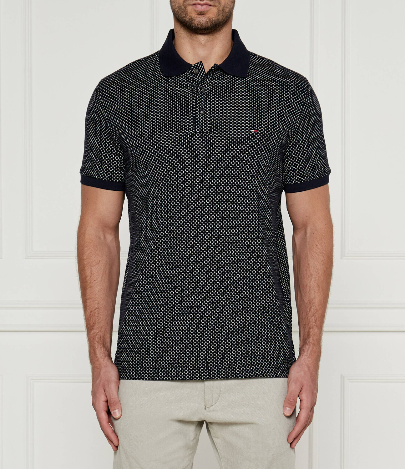 

Поло Tommy Hilfiger PIQUE MICROPRINT Regular Fit, темно-синий