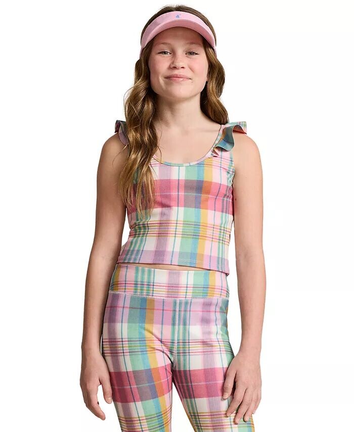 

Трикотажный топ с принтом Big Girls Madras Polo Ralph Lauren, мультиколор