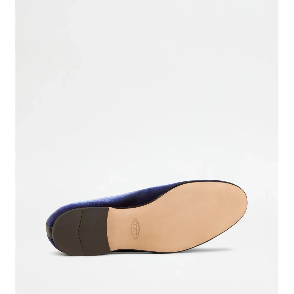 Лоферы с бархатными кисточками TOD's, синий; черный — фото 4