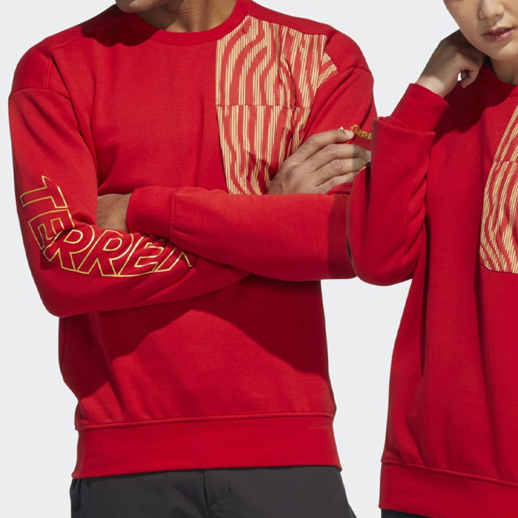 Худи adidas Subject Printing Sports Pullover Long Sleeves Couple Style Red HE7323 — фото 4