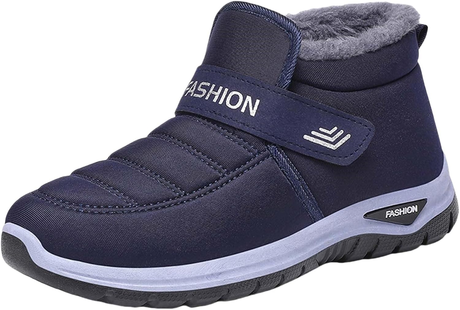 

Мужские и женские зимние ботинки для снега с легкой подошвой, высокой устойчивостью, для ходьбы, на щиколотку, с меховой подкладкой, противоскользящие ботиночки Generic, синий