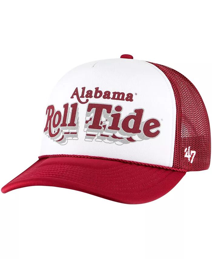 

Мужская белая, малиновая кепка дальнобойщика Alabama Crimson Tide Article с пеной спереди '47 Brand, красный