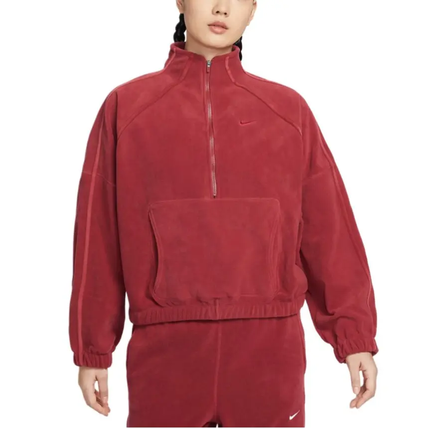 

Nike Женская флисовая кофта, красный, средней высоты