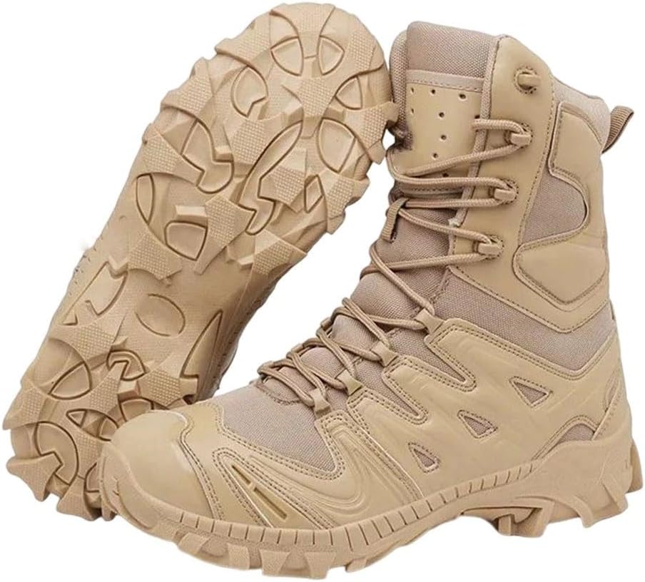 

Мужские водонепроницаемые ботинки для скалолазания большого размера, охоты и походов, дышащие и противоскользящие Generic, бежевый