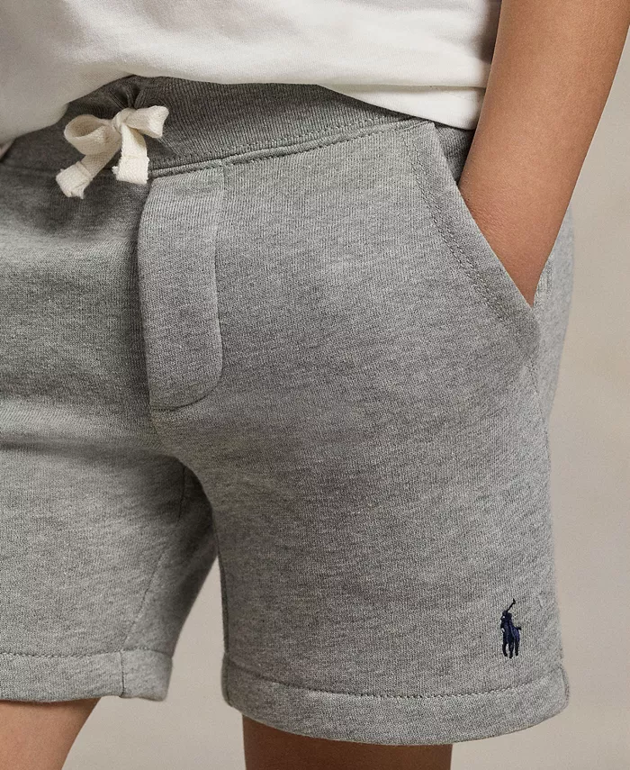 Детские и мальчиковые флисовые шорты на резинке Polo Ralph Lauren, серый — фото 3