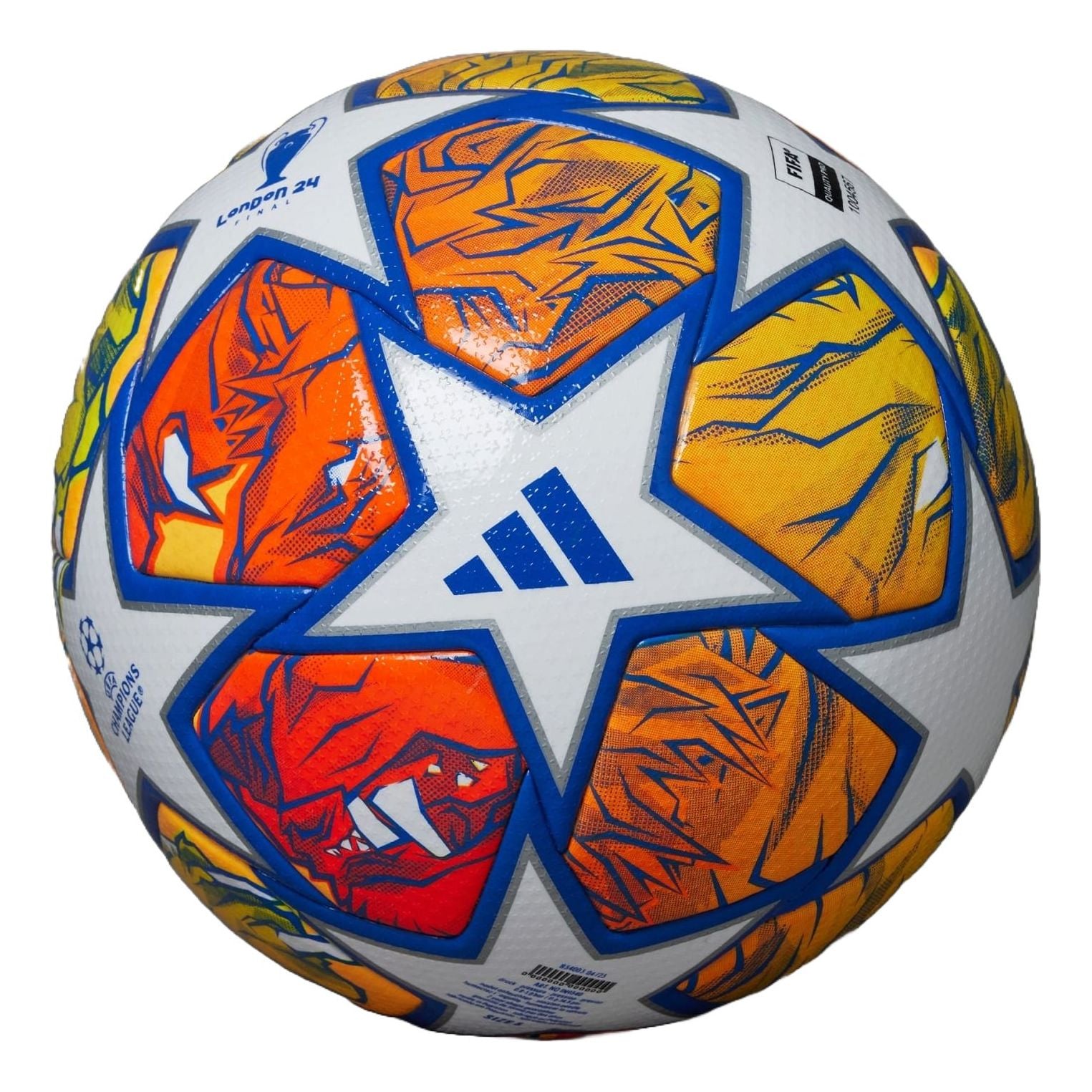 Футбольный мяч Adidas UCL Pro 23/24 Knockout, цвет «Белый, синий, оранжевый»