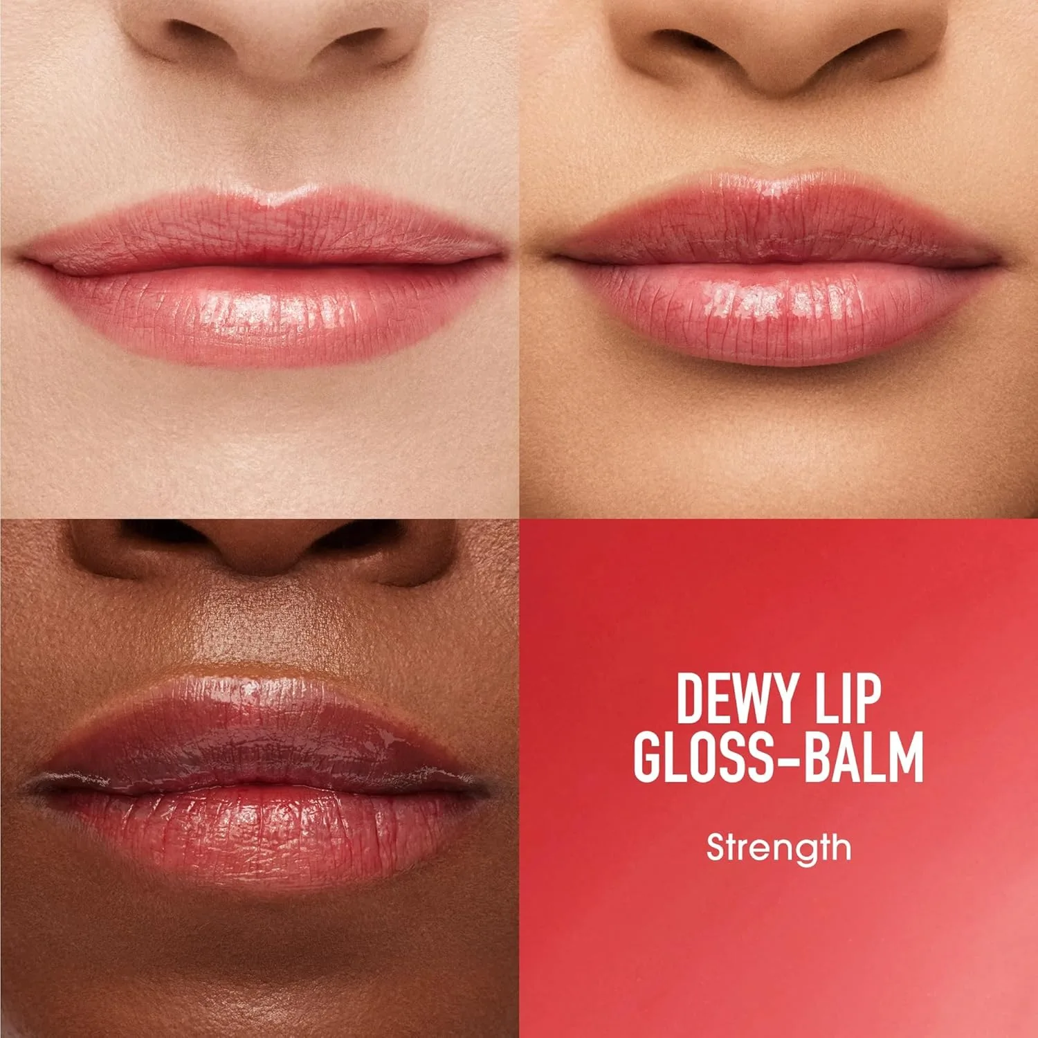 bareMinerals Dewy Lip Gloss-Balm, гибрид увлажняющего блеска и тонирующего бальзама для губ, сияющий финиш + 24-часовое увлажнение, для мягких и гладких губ, нелипкий, веганский продукт., Strength — фото 3