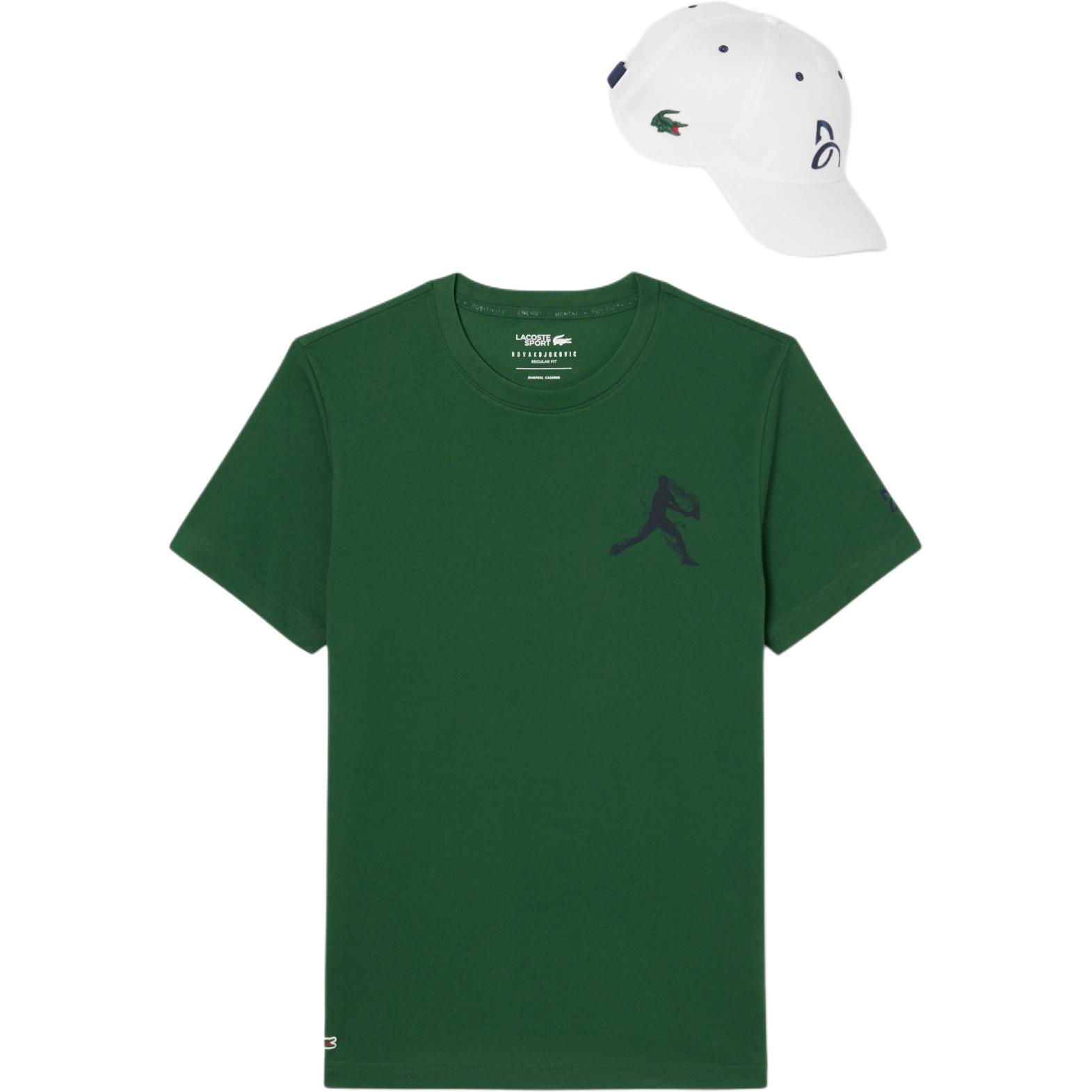

Футболка с изображением Новака Джоковича Lacoste, 381/зеленый/синий