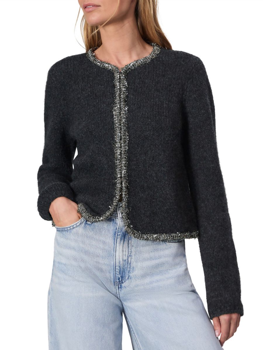 

Кардиган Davies с круглым вырезом и металлической отделкой rag & bone, угольный