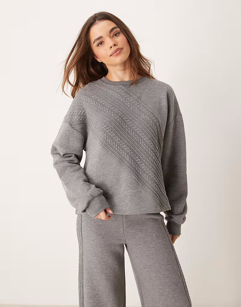 

Толстовка с косами ASOS DESIGN серого цвета