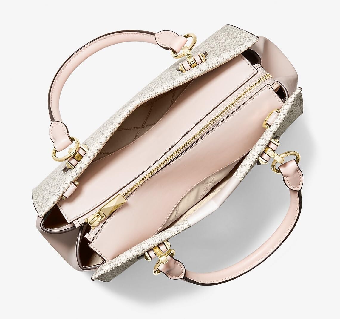 

Michael Kors Сумка-сэтчел среднего размера с логотипом Marilyn, ванильный/мягко-розовый