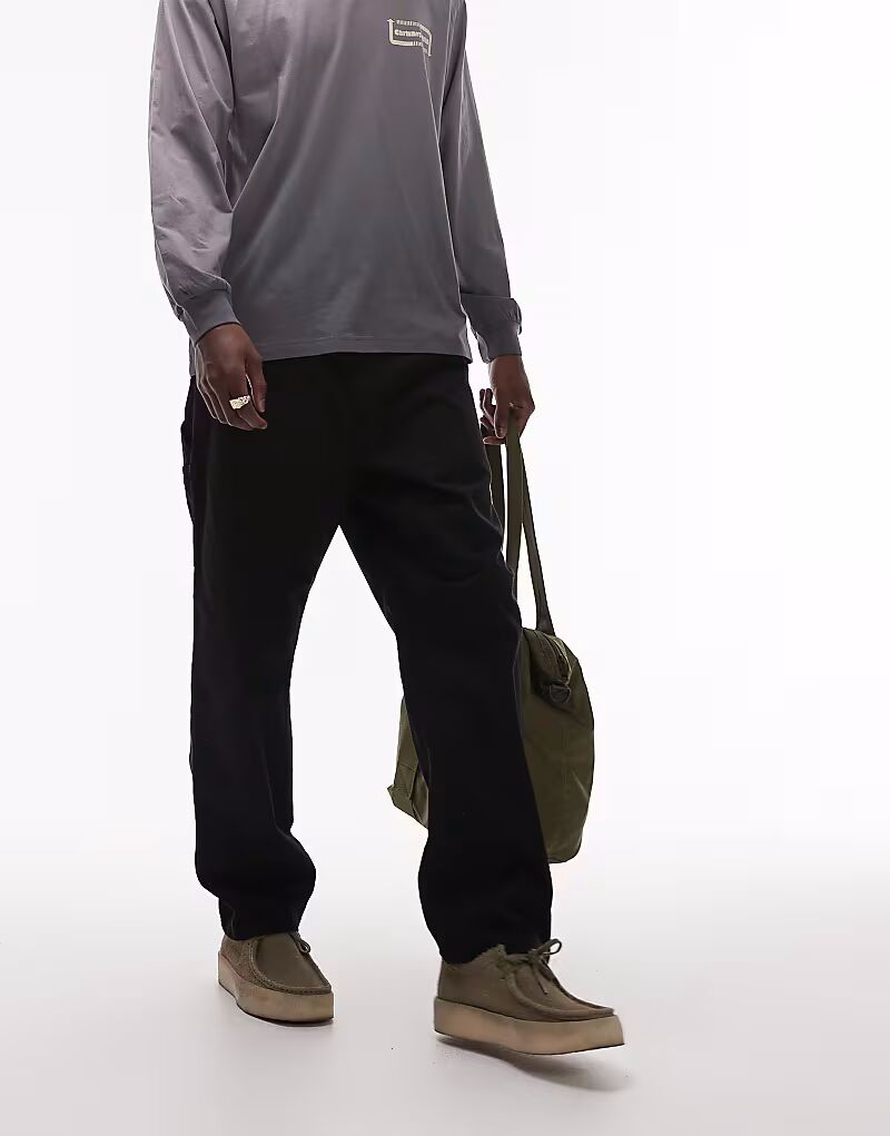 

Брюки Carhartt WIP flint классического зауженного кроя черного цвета