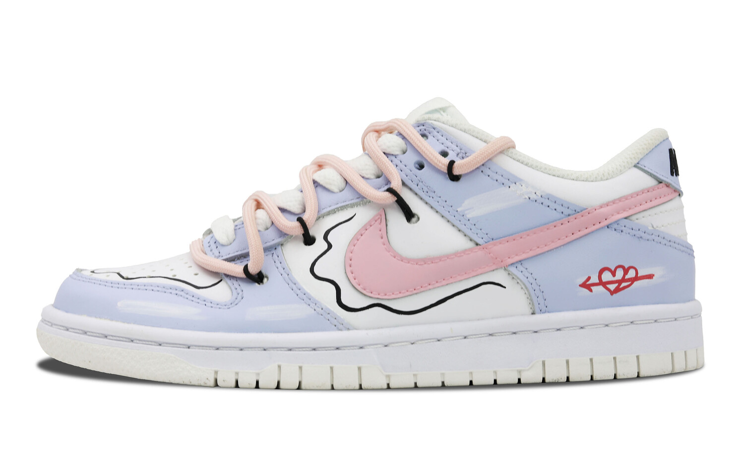 

Кроссовки Nike Dunk Skateboarding Shoes Women's Low-top White/Blue/Pink, голубой, Синий, Кроссовки Nike Dunk Skateboarding Shoes Women's Low-top White/Blue/Pink, голубой