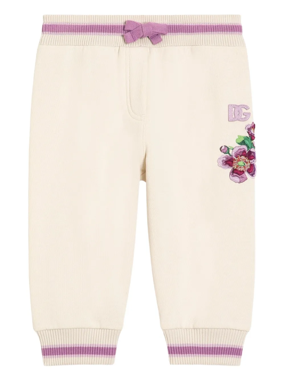 

Спортивные брюки с цветочной вышивкой Dolce & Gabbana Kids, нейтральный