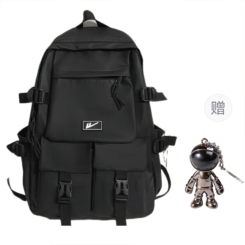 

WARRIOR Оксфордский рюкзак большой унисекс черный, Fashion Black Large Size[with Astronaut Pendant]