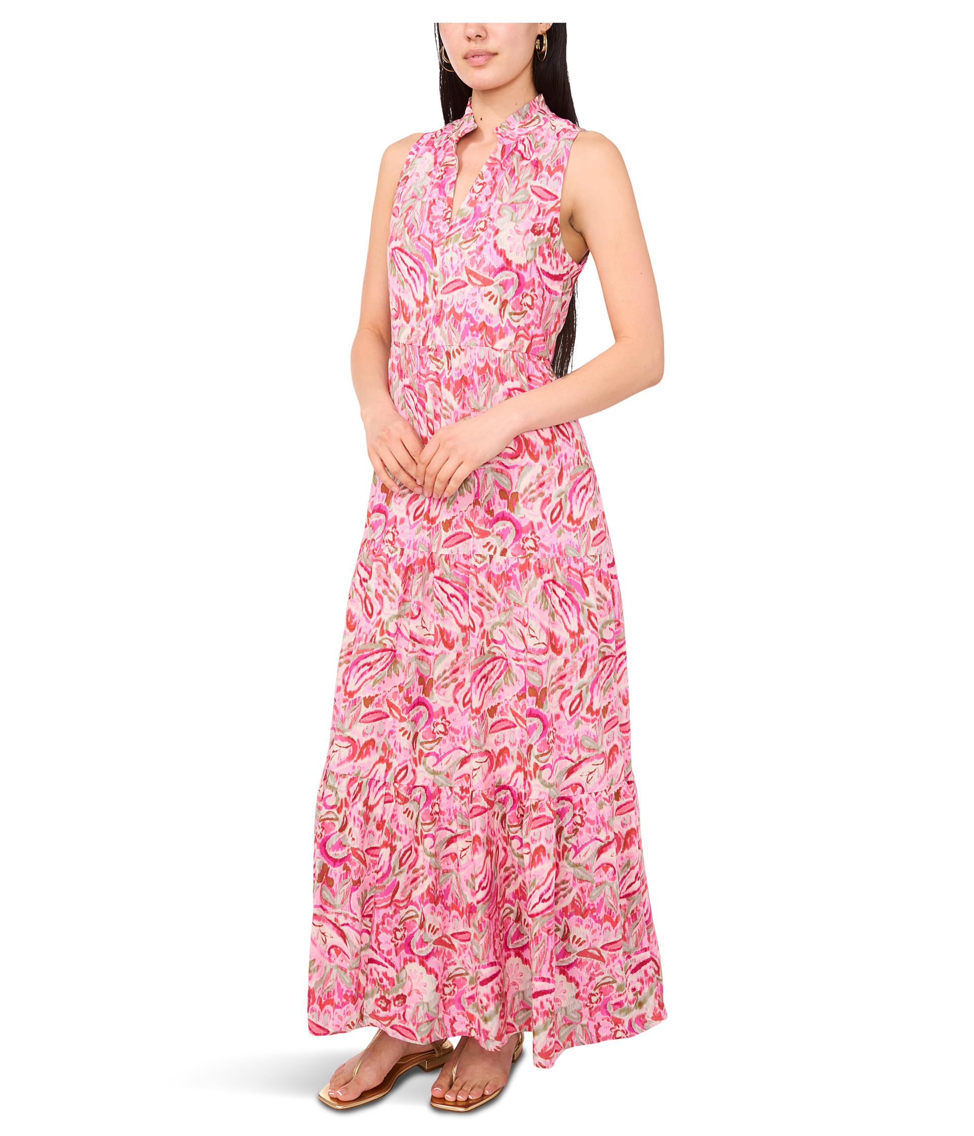 

Платье Vince Camuto Tiered Flowy Maxi Dress, Flamingo Pink