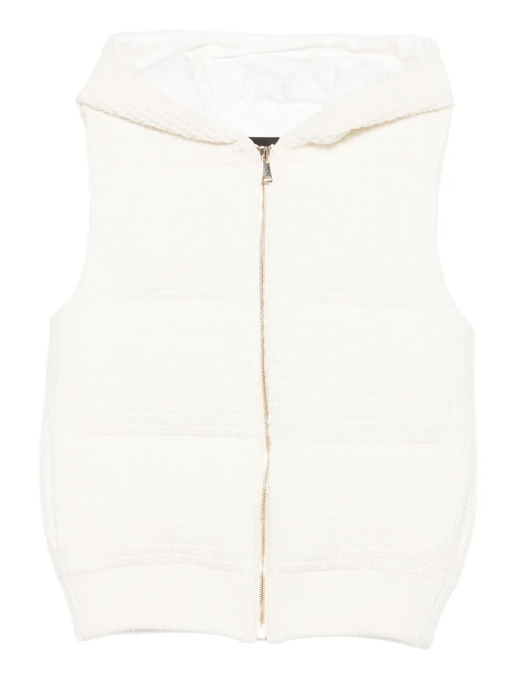 

Жилетка с капюшоном и застежкой-молнией спереди Fabiana Filippi, белый