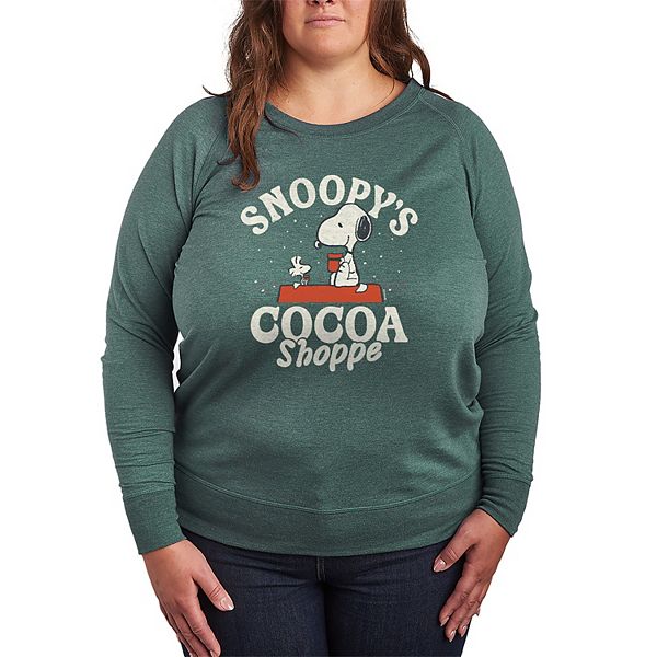 

Футболка с длинным рукавом Peanuts Snoopy's Cocoa Shoppe, френч терри, plus size Licensed Character, Heather Juniper