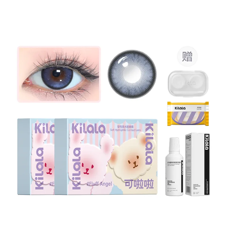 Контактные линзы Mixed Lock Edge на полгода, 1 шт *2 с футляром и раствором Kilala, Meow Blue
