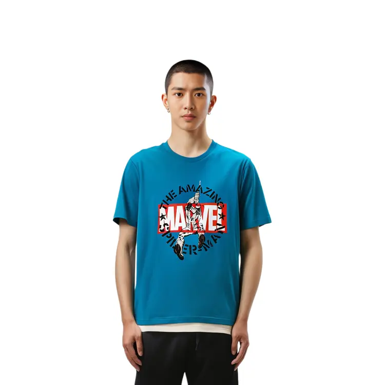 Футболка мужская королевского синего цвета Uniqlo, синий — фото 4