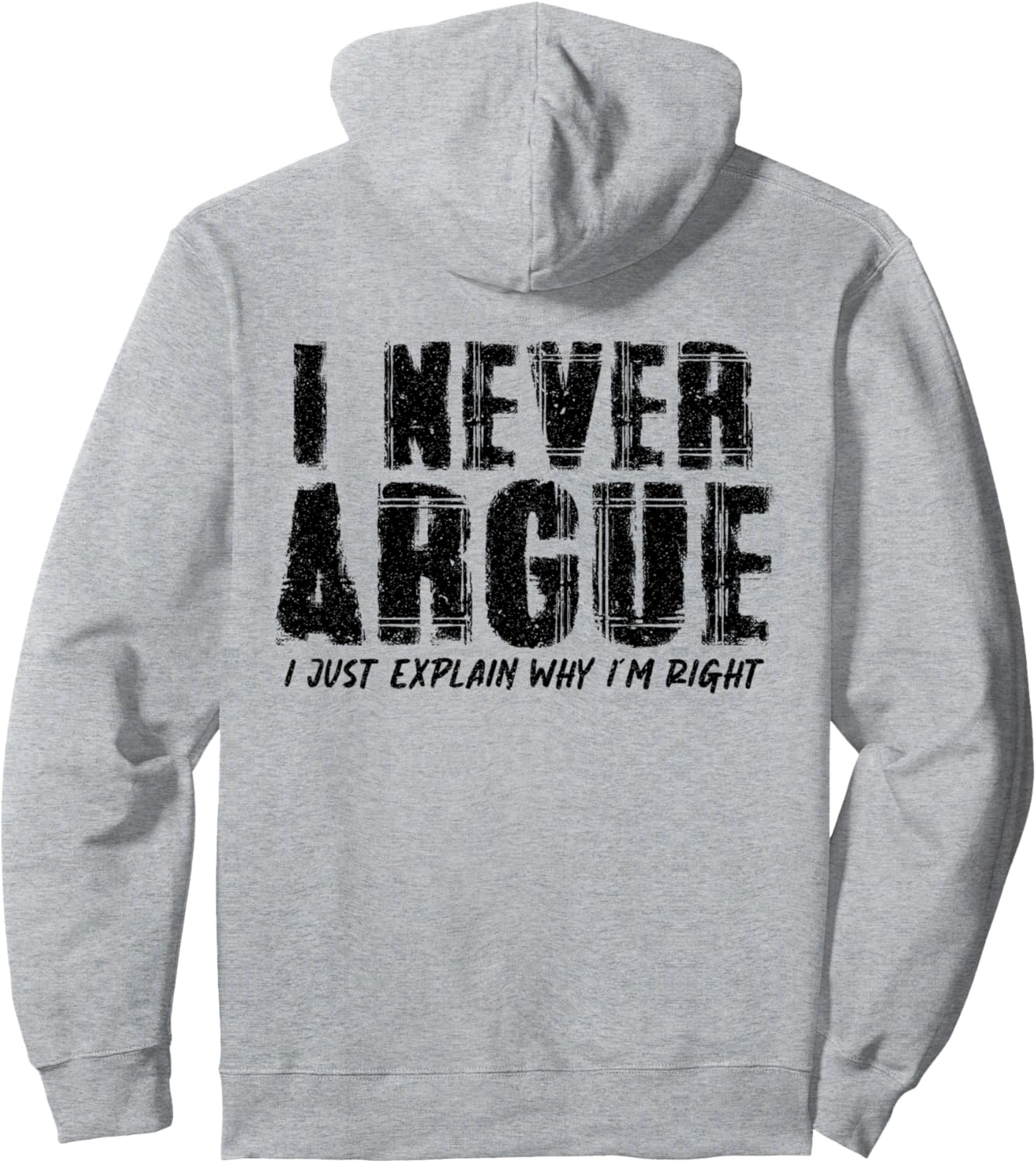 

Толстовка, Я никогда не спорю, я просто объясняю, почему, в правильной толстовке Never Argue I Just Explain Why Im Right, серый
