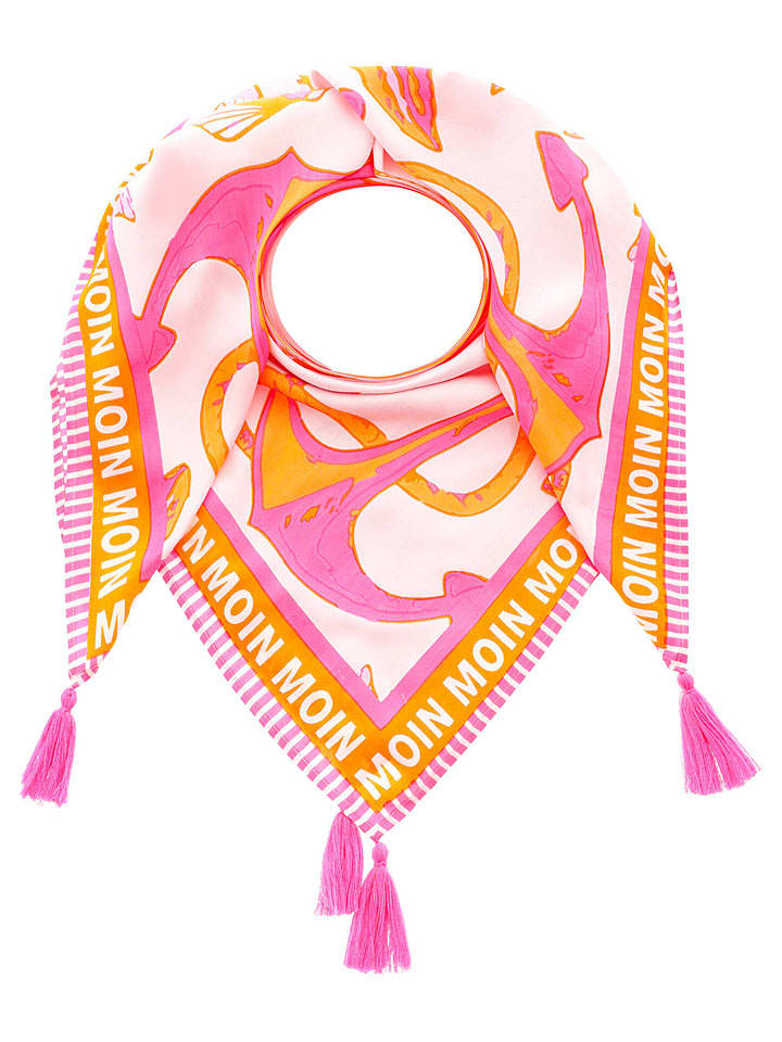 

Квадратный шарф Океан оранжево-розового цвета - (Д)130 x (Ш)130 см Zwillingsherz