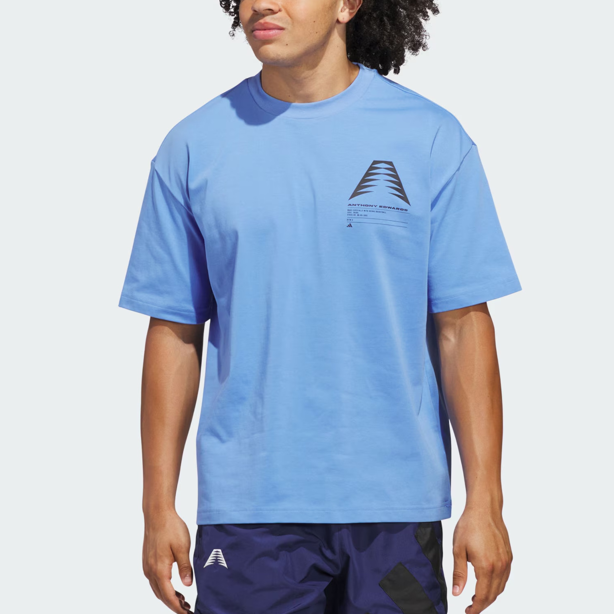 Футболка мужская ANTHONY EDWARDS GFX SCHEMATIC Adidas, синий — фото 2