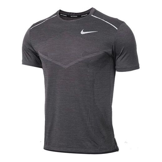 

Футболка techknit ulta reflective running sports short sleeve gray Nike, серый
