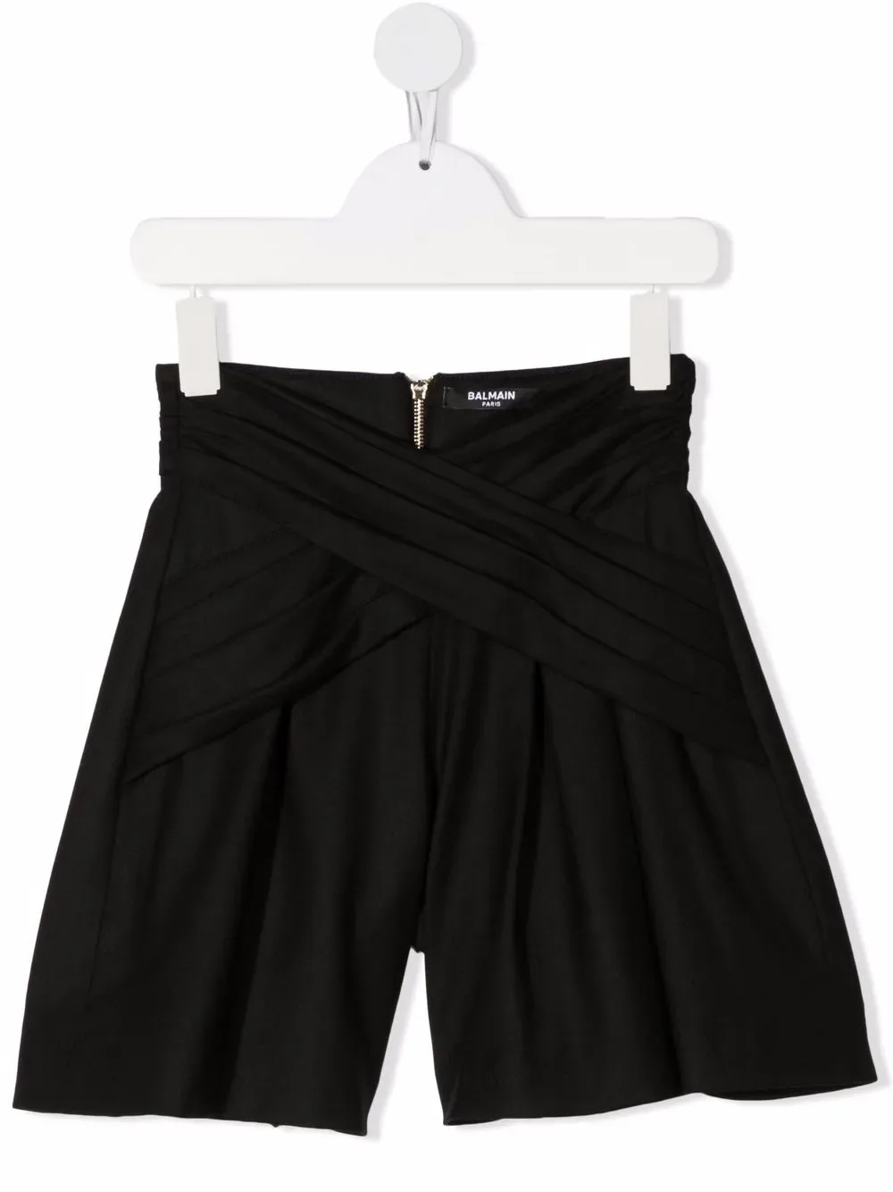 Шорты со сборками Balmain Kids, черный