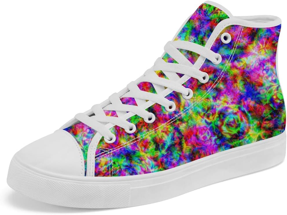 

Кеды на высокой подошве из холста, хиппи-триповые высокие кроссовки на шнуровке, повседневная обувь для женщин и мужчин Chebing, 613 Rainbow