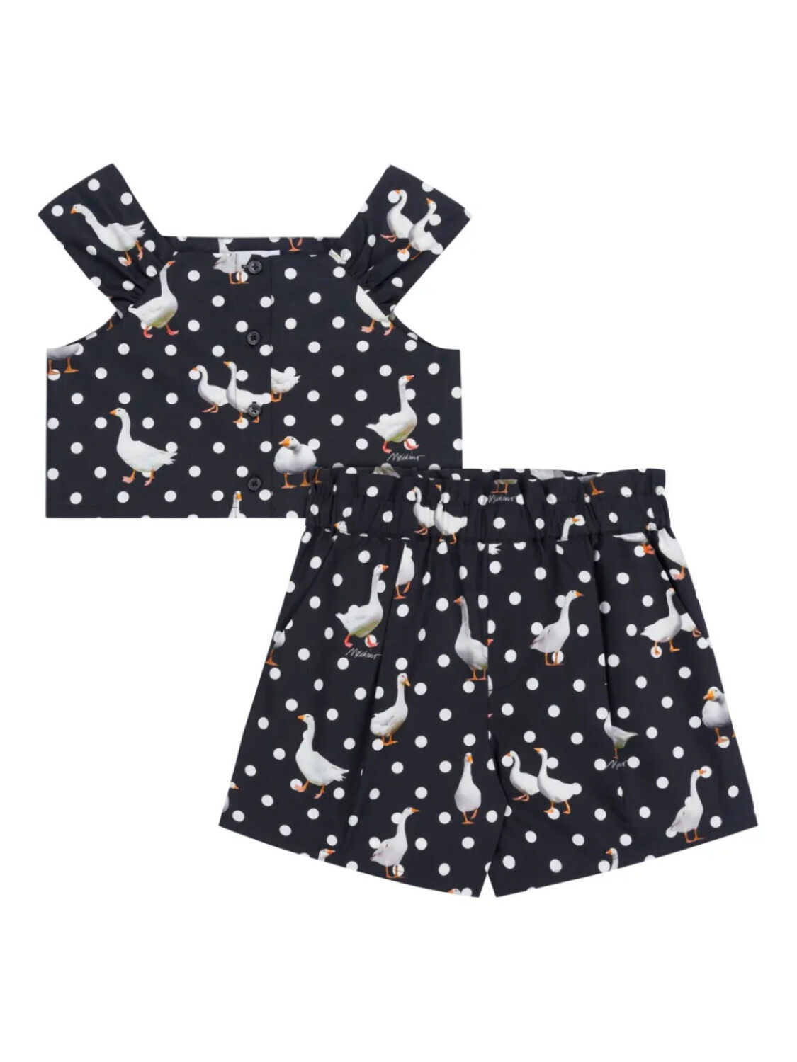 

Moschino Kids комплект из топа и шортов с принтом, черный
