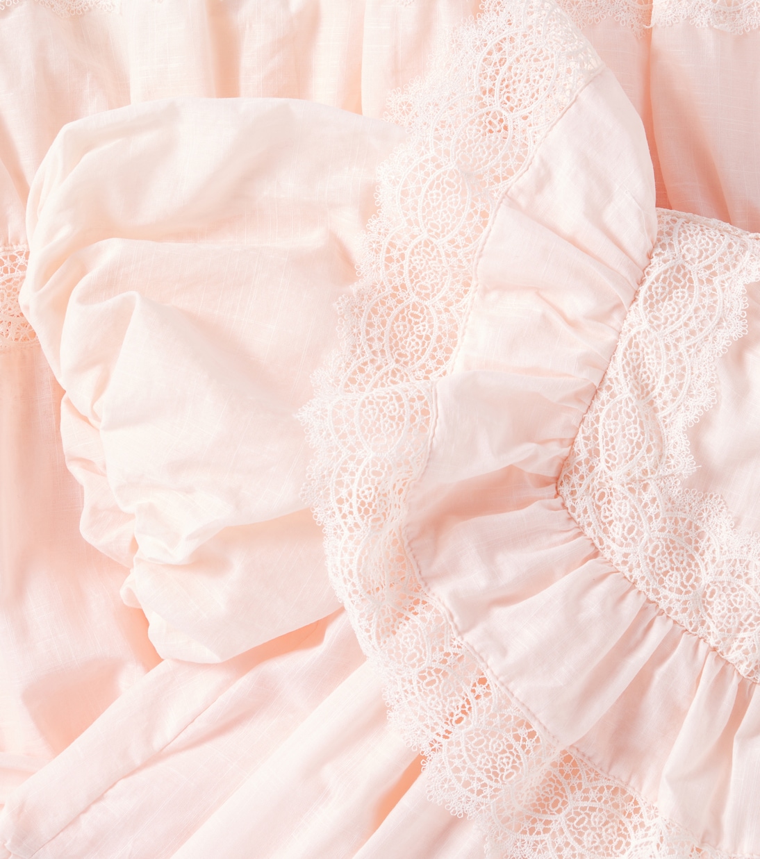 Многоярусное хлопковое платье с кружевной отделкой Petite Amalie  , Soft Peach — фото 2