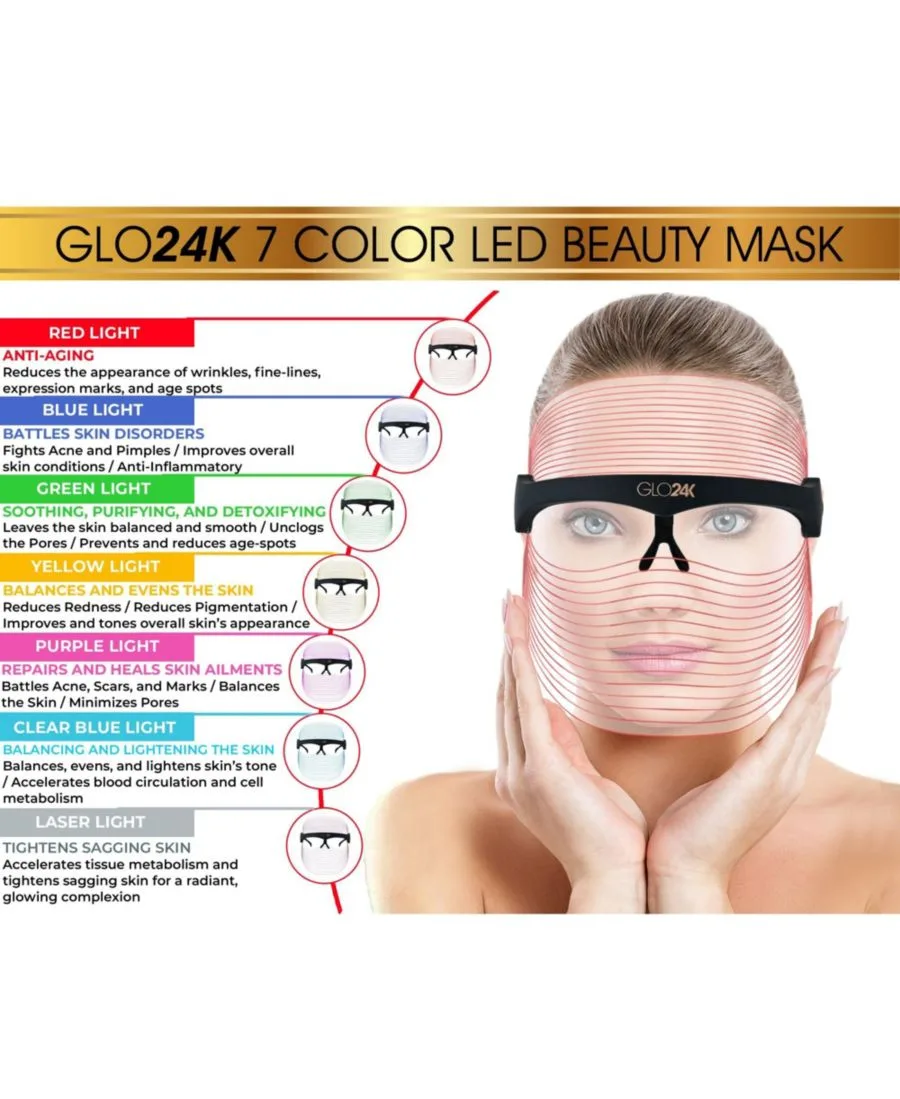 Маска для лица Glo24K — Цветная светодиодная + ночной — фото 2